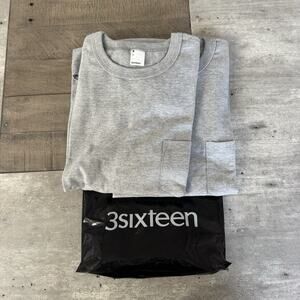 3sixteen Mens 2 Pack Heavyweight Grey Short Sleeve Pocket T-Shirts S NEW Tee